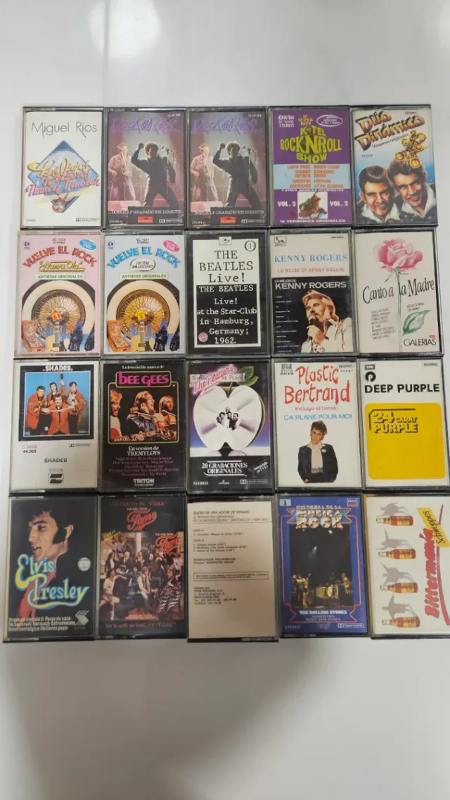 Lote 20 Cintas Cassette Rock/Pop Variado