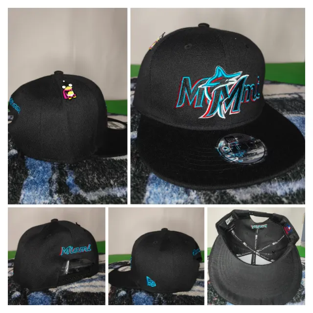 Gorra New Era Miami Marlins Negra + pin