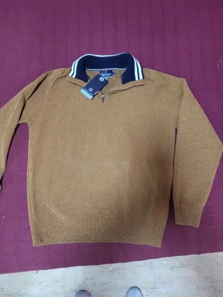 Jersey GREEN COAST cuello semicisne cremallera