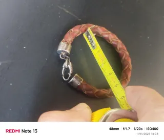 Pulsera Cuero Trenzado y Plata 925 unisex vintage