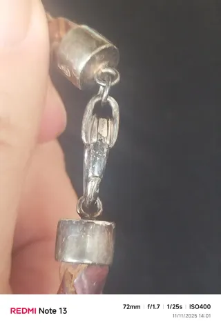 Pulsera Cuero Trenzado y Plata 925 unisex vintage