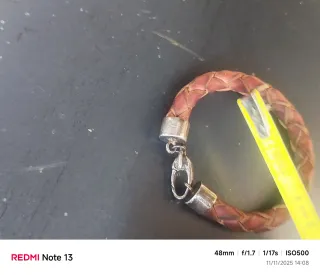 Pulsera Cuero Trenzado y Plata 925 unisex vintage