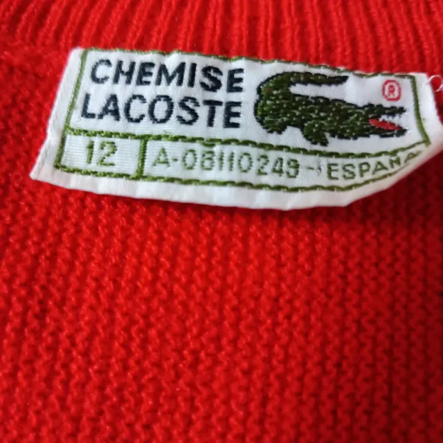 Jersey Lacoste Rojo Talla 12