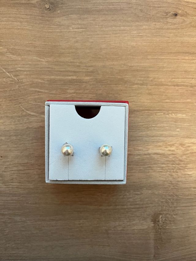 Pendientes perla plata