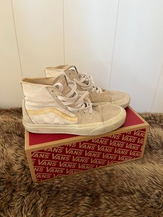 Zapatillas Vans Altas Beige y Amarillas