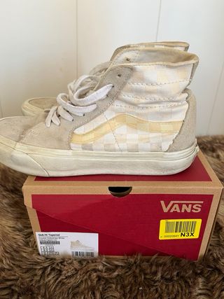 Zapatillas Vans Altas Beige y Amarillas