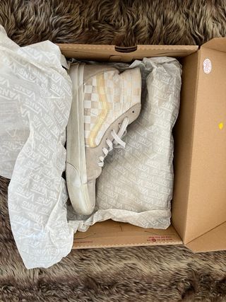 Zapatillas Vans Altas Beige y Amarillas