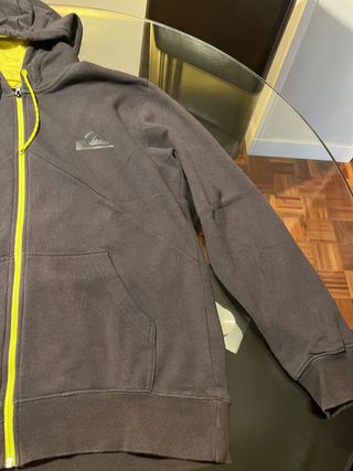 Sudadera Quiksilver Talla L Gris y Verde