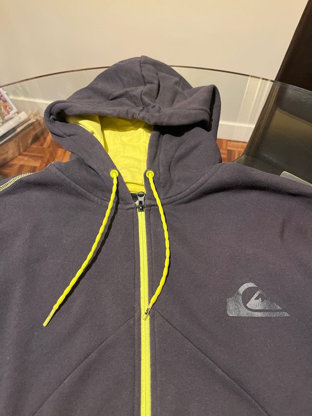 Sudadera Quiksilver Talla L Gris y Verde