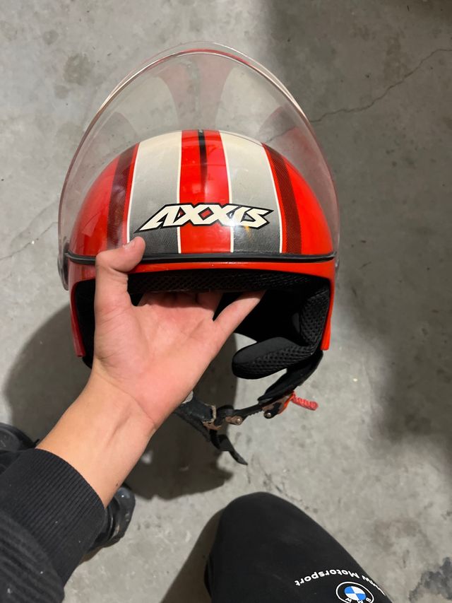 Casco Moto Axxis Rojo y Blanco