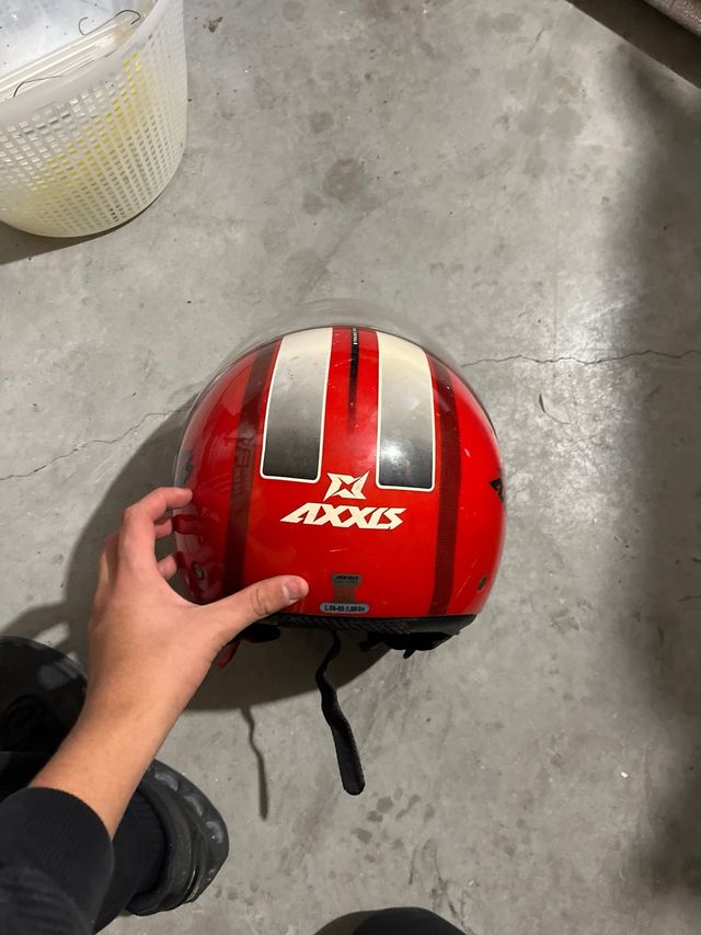 Casco Moto Axxis Rojo y Blanco