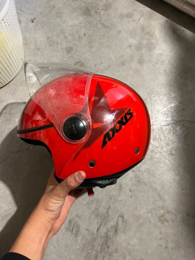 Casco Moto Axxis Rojo y Blanco