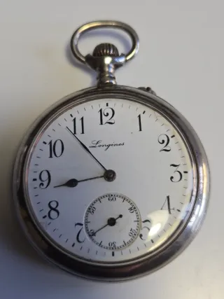 Reloj de bolsillo Longines plateado.5cm