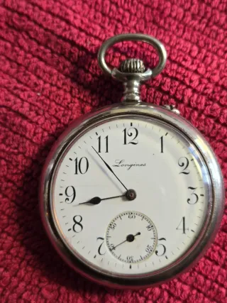 Reloj de bolsillo Longines plateado.5cm