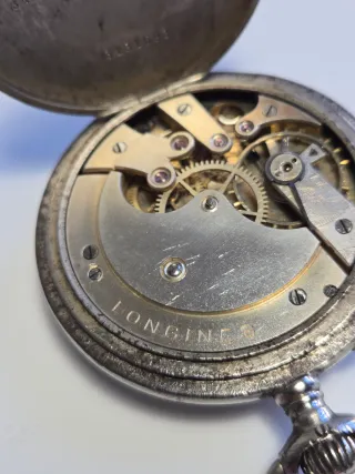 Reloj de bolsillo Longines plateado.5cm