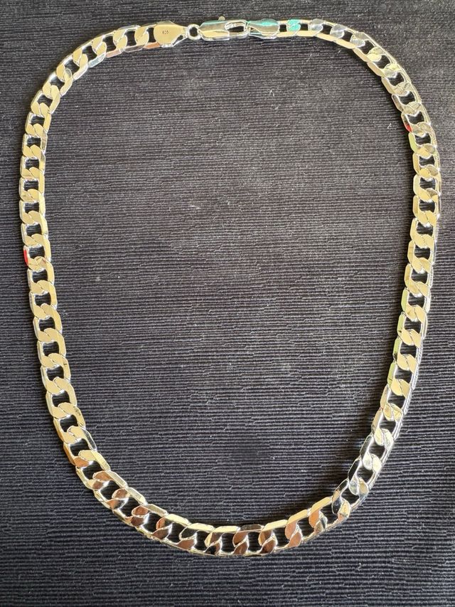 Cadena Cubana 925 Plata 12mm