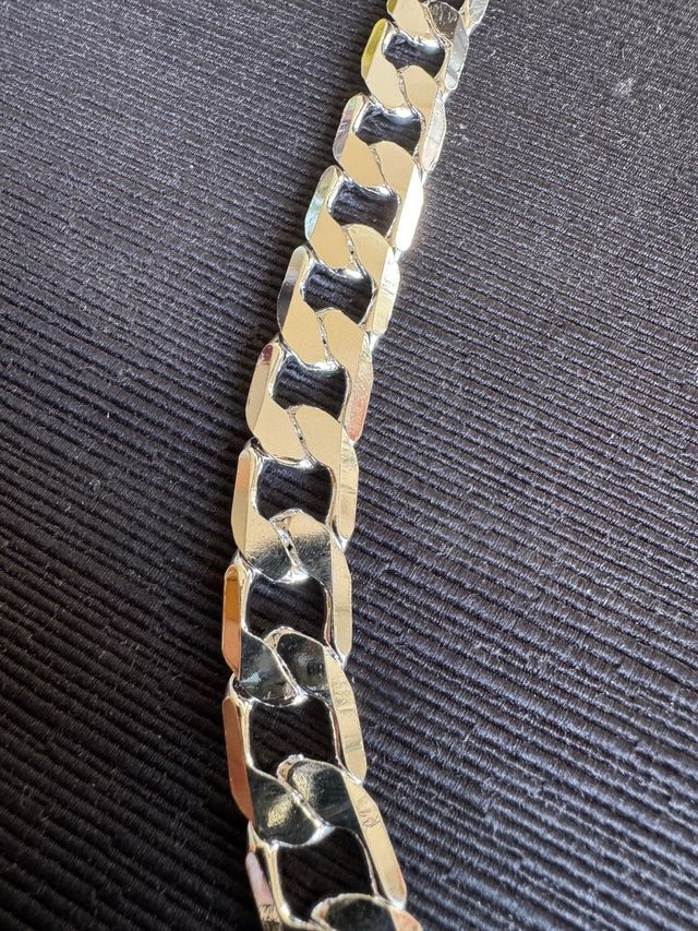 Cadena Cubana 925 Plata 12mm