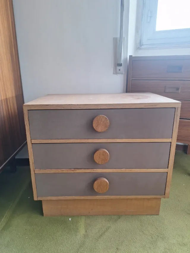 Mesilla de noche retro madera