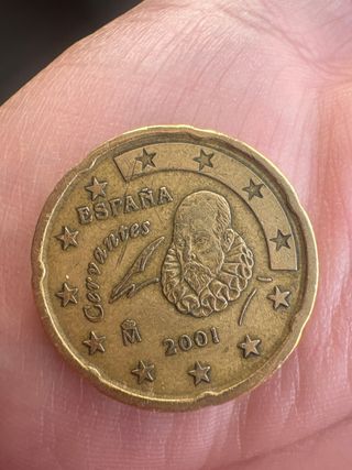 Moneda 20 Céntimos Cervantes 2001 España