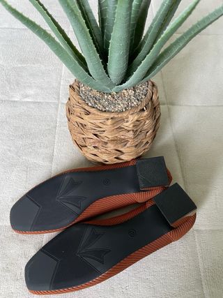 Zapatos punta cuadrada marrón talla 42