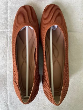 Zapatos punta cuadrada marrón talla 42