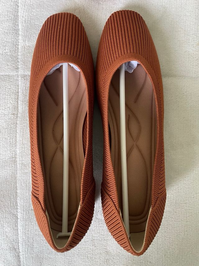 Zapatos punta cuadrada marrón talla 42