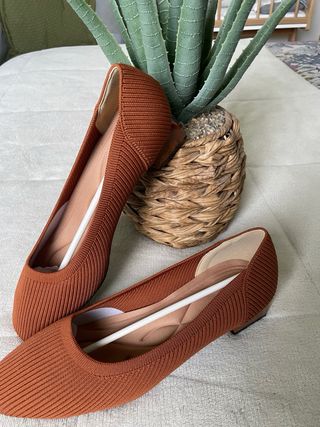 Zapatos punta cuadrada marrón talla 42