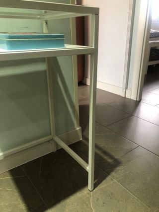Mesa Escritorio Ikea Metal Blanco Cristal