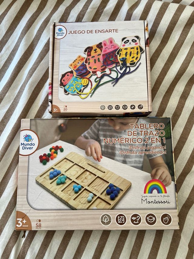 Pack Juego Ensarte y Tablero Numérico Montessori