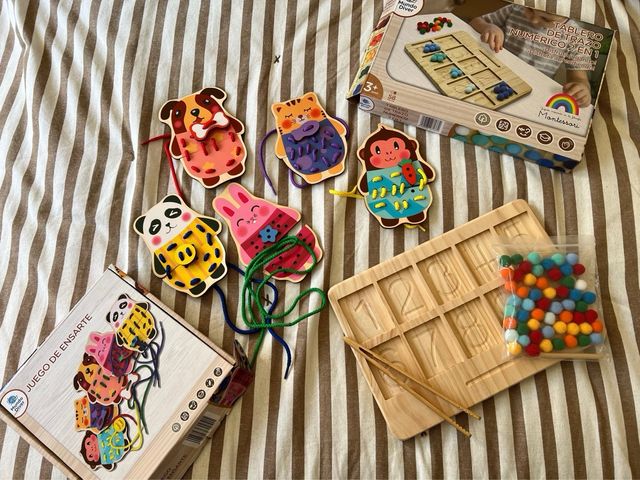 Pack Juego Ensarte y Tablero Numérico Montessori