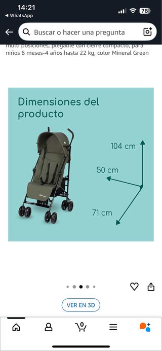 Silla de paseo verde