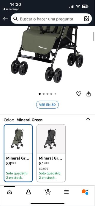 Silla de paseo verde