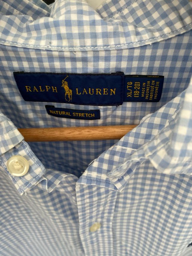 Camisa Polo Ralph Lauren cuadros azul