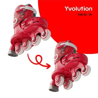 Patines evolutivos talla 23-28 Yvolution rojo