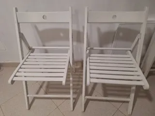 6 Sillas Plegables Madera Blancas