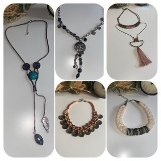 Lote 5 Collares Plata y Turquesa