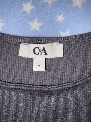 Vestido C&A Negro y Plateado Talla M