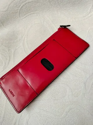 Cartera de piel roja Lodis