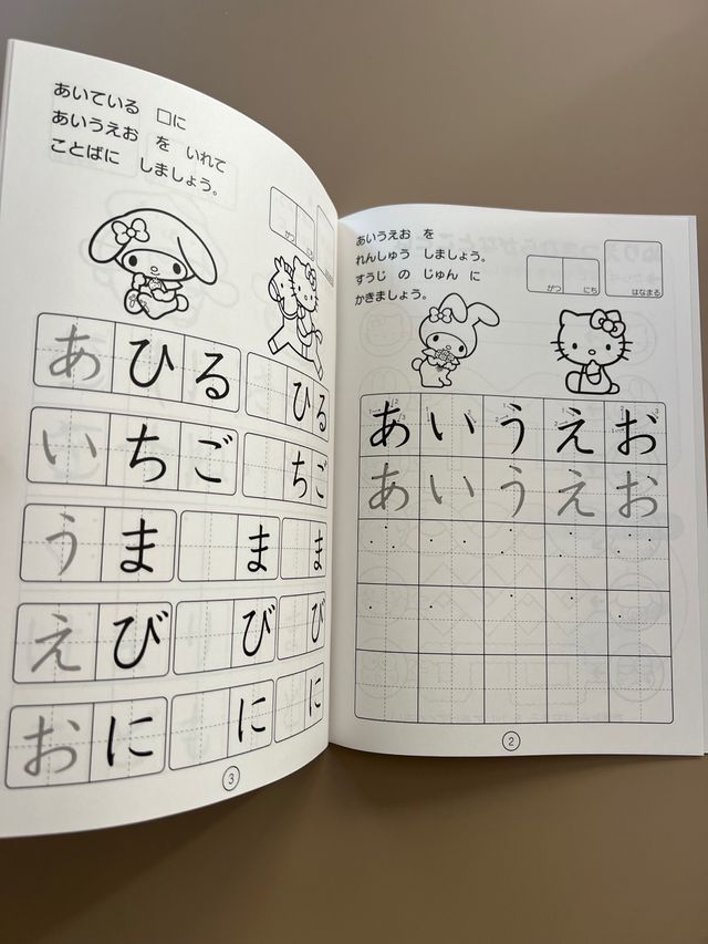 Workbook aprender Hiragana y palabras japonesas