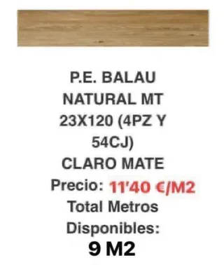 Azulejos P.E. BALAU NATURAL MT 23x120