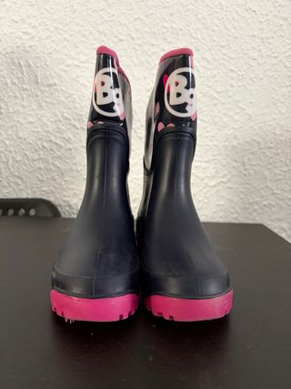 Botas de agua niña azul y rosa talla 28-29