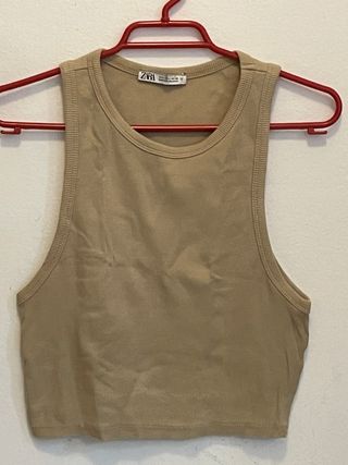 Top corto Zara beige
