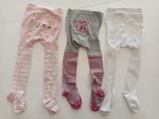 3 paia collant bimba cotone 9/12 mesi