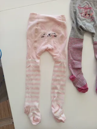 3 paia collant bimba cotone 9/12 mesi