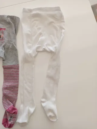 3 paia collant bimba cotone 9/12 mesi