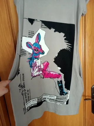 Vestido Ginger+Soul gris estampado talla L