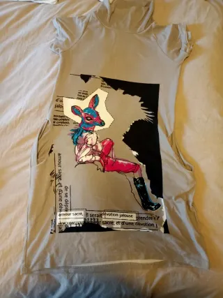 Vestido Ginger+Soul gris estampado talla L