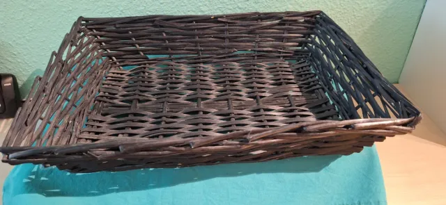 Cesta mimbre rectangular negra