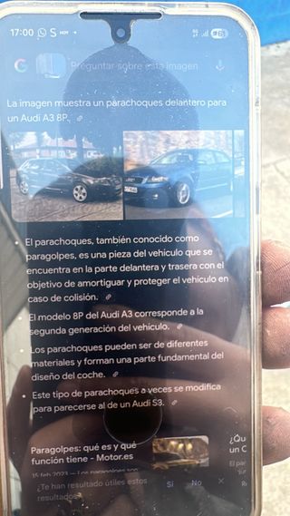 Paragolpes delantero gris Audi a3 sirve para s3