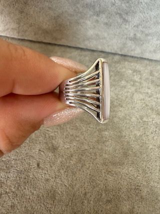 Anillo Plata Ley 925 con Piedra nacar